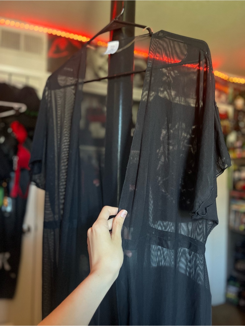 Black Mesh Robe - Picture 3 of 5